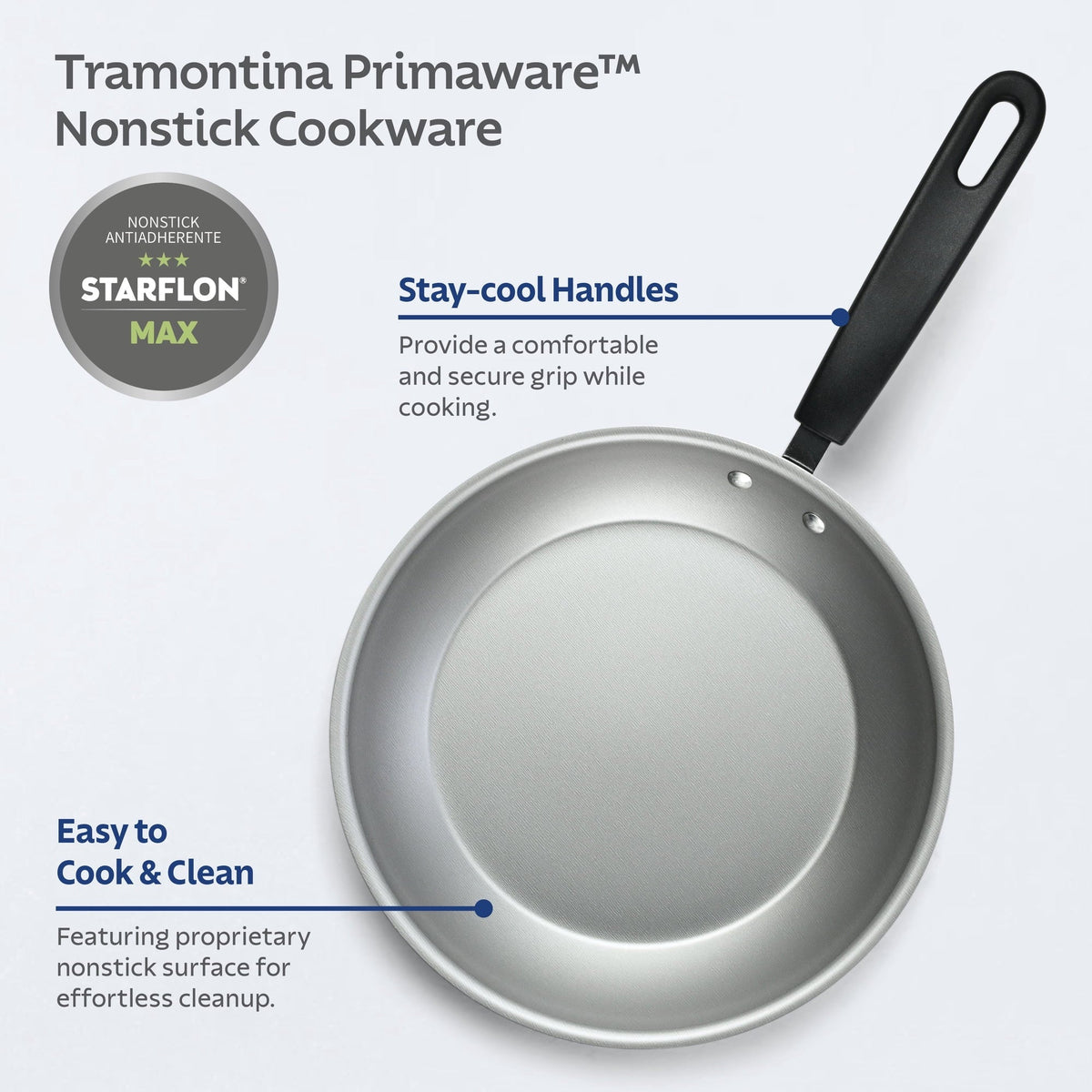 Tramontina Primaware 2-Piece Nonstick Fry Pan Set,9.5-Inch and 11-Inch Asphalt