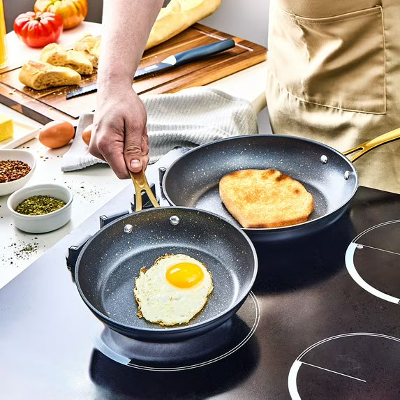 Thyme & Table 12 Inch Fry Pan Non-Stick Black Gold Signature Collection