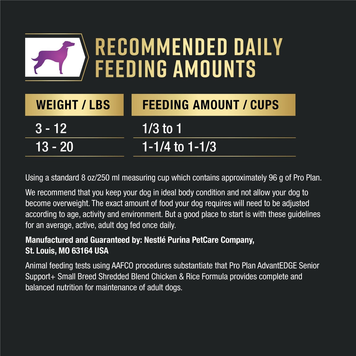 Purina Pro Plan AdvantEDGE Small Breed Senior Support Plus Chicken and Rice Formula Shredded Blend Dry Dog Food for Senior Dogs, 3.5 lb Bag
