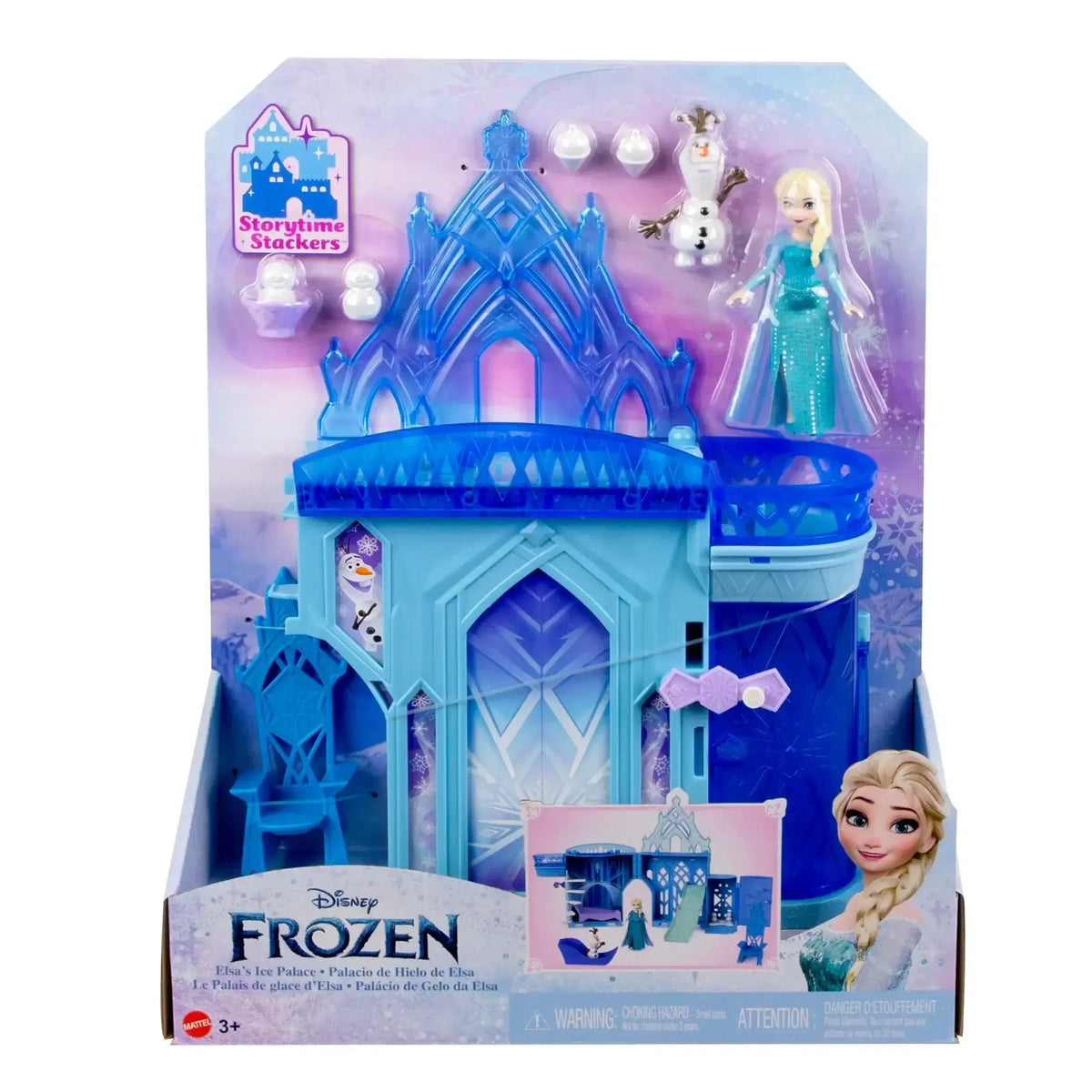 Disney Frozen Storytime Stackers Princess Elsa's Ice Palace, Doll House Playset with Small Doll