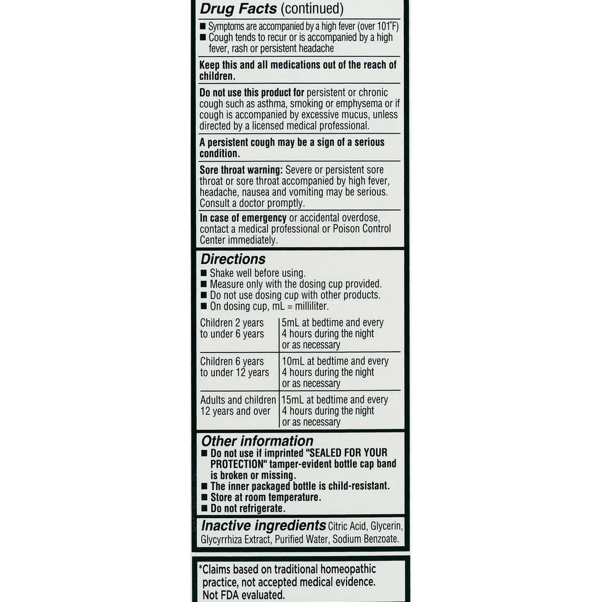 Equate Children’s Dye-Free Homeopathic Daytime & Nighttime Cold & Cough Liquid Combo Pack, 8 fl oz (2×4 fl oz)