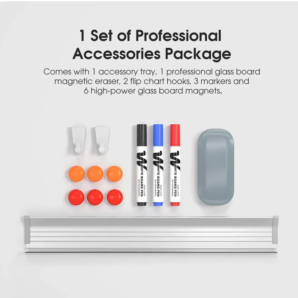 MaxGear 36" x 24" Magnetic Glass Whiteboard, Tempered Glass Dry Erase Board with Markers & Eraser for Office Home
