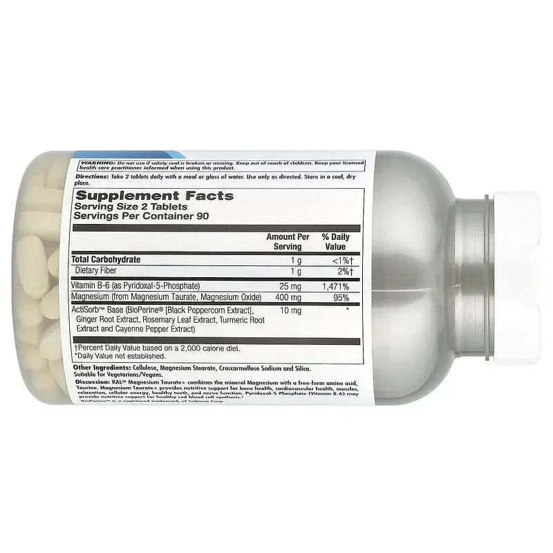 KAL, Magnesium Taurate+, 90 Tablets