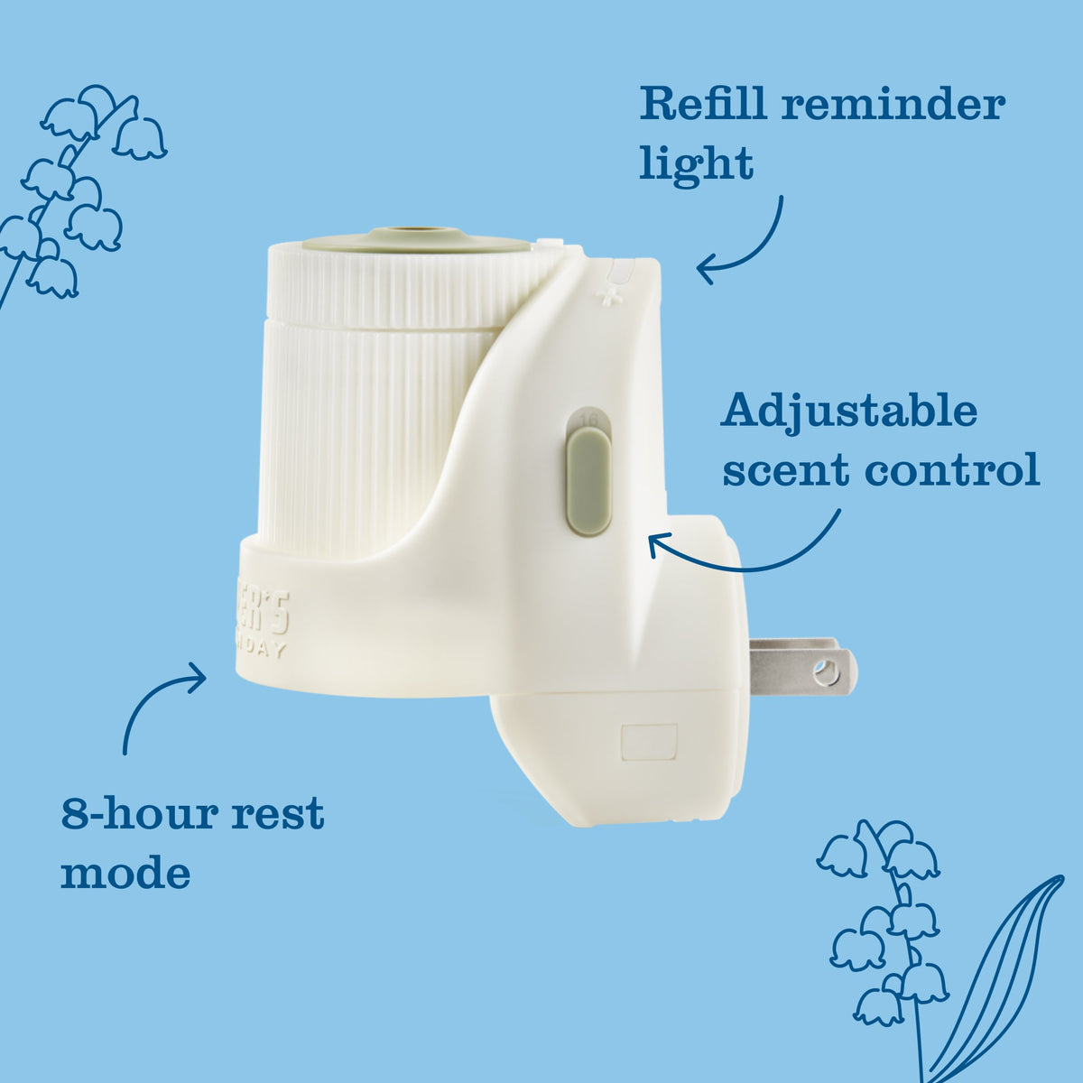Mrs. Meyer's Clean Day Premium Scented Oil Plug-In Diffuser, Air Freshener Refills - Rain Water- 0 .67 fl oz, 2 pack
