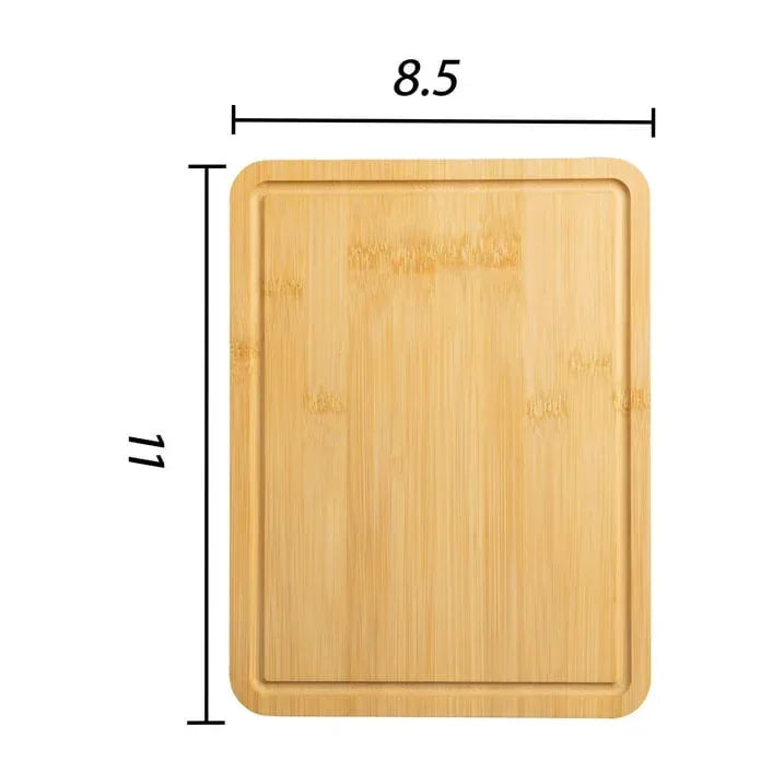 Mainstays 8.5" x 11" Non-Slip Bamboo Cutting Board, 100% Natural Bamboo Color, with Juice Groove