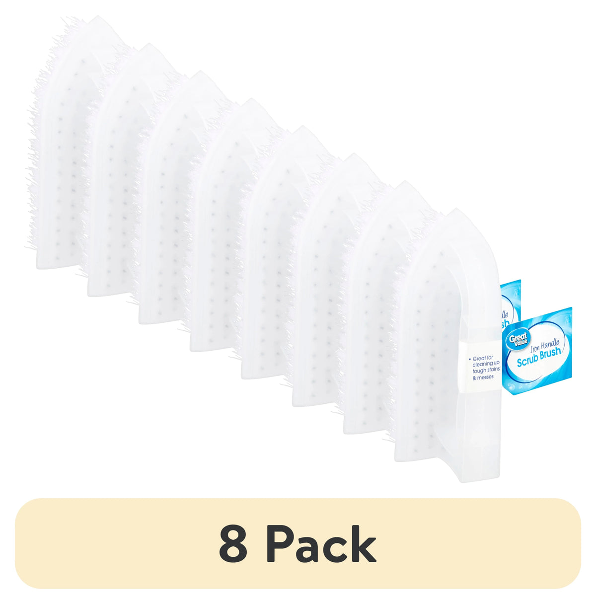 Great Value Iron Handle Multi-Purpose Cleaning Scrub Brush, White, 1 Count