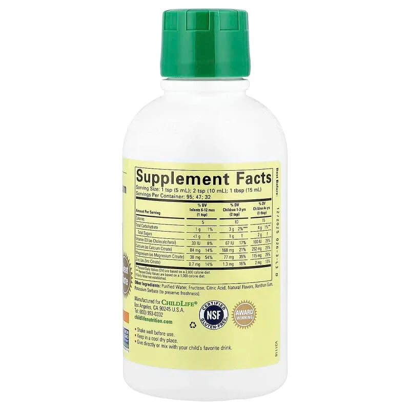 ChildLife Essentials, Essentials, Liquid Calcium with Magnesium, Natural Orange, 16 fl oz (473 ml)