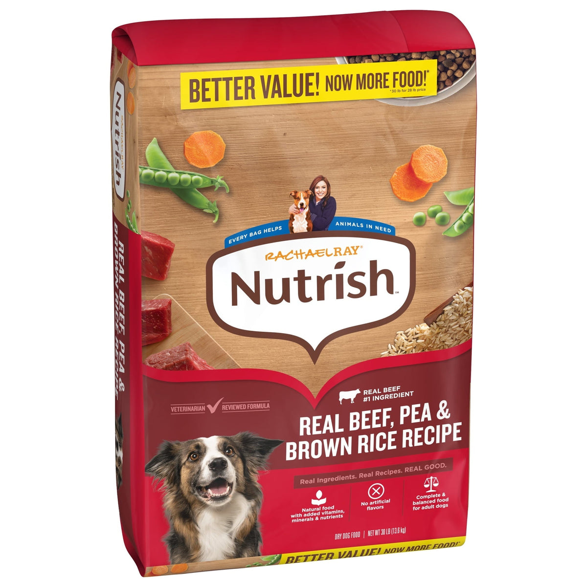 Rachael Ray Nutrish Adult Dry Dog Food Real Beef, Pea & Brown Rice Recipe