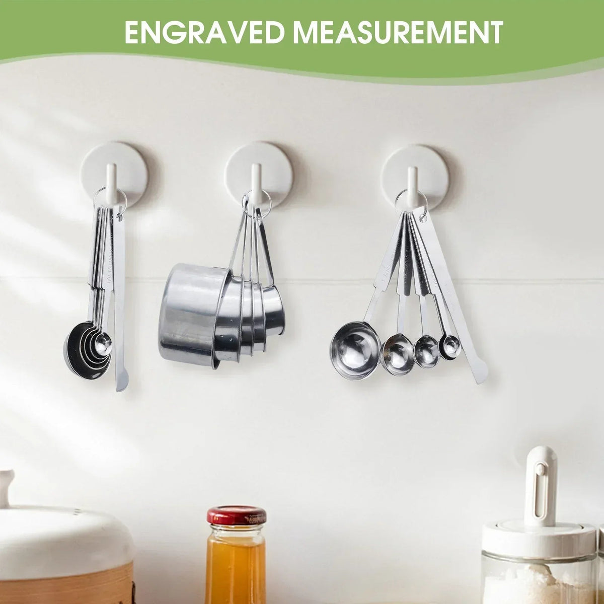Lumikrypt 12 Pieces Stainless Steel Measuring Cups & Spoons Set, Stackable Nesting Design for Dry Liquid Ingredients, Kitchen Measuring Set Cooking Baking Tools