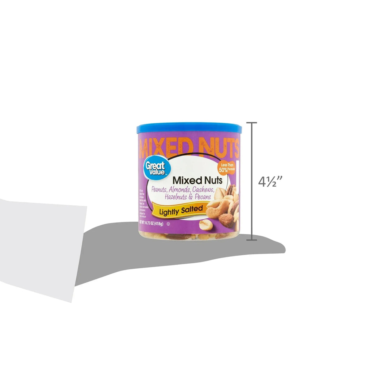 Great Value Roasted & Lightly Salted Mixed Nuts, 14.75 oz