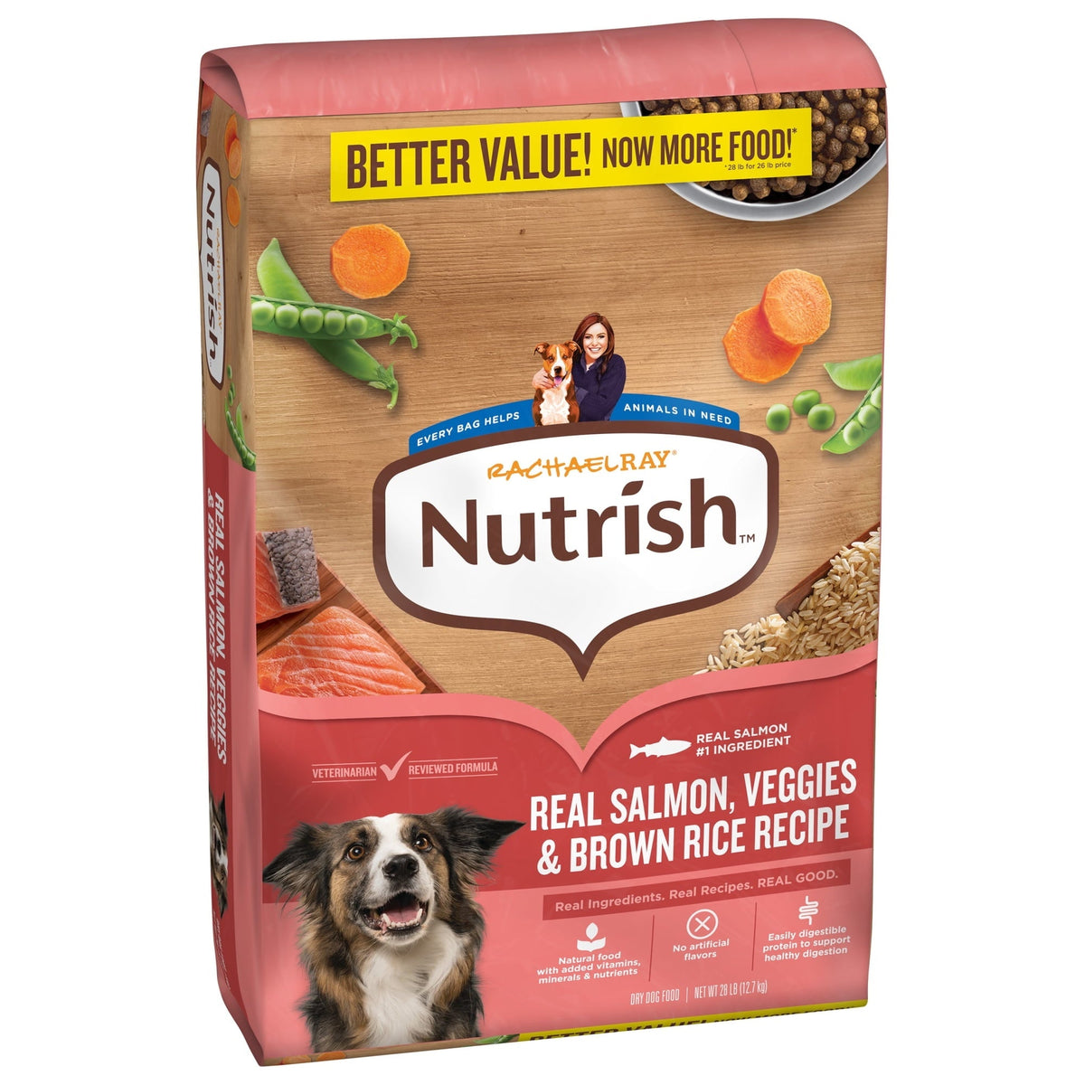 Rachael Ray Nutrish Dry Dog Food Real Salmon, Veggies & Brown Rice Recipe