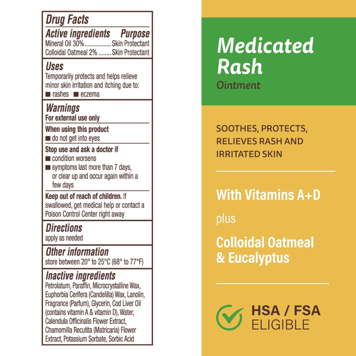 A+D Medicated Rash Ointment 1.5 oz – Relieves Rash & Skin Irritated Skin