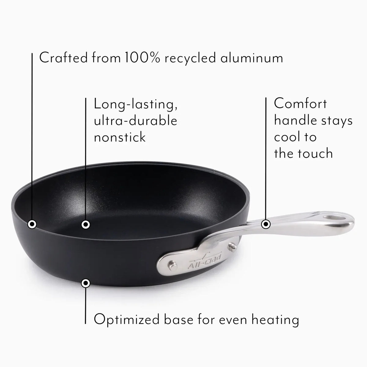 All-Clad HA1 Expert Nonstick 3-Piece Skillet Set, 8", 10" & 12"