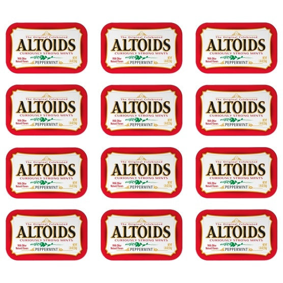 Altoids Breath Mints, Hard Peppermint Candy, 1.76 oz, 12-count