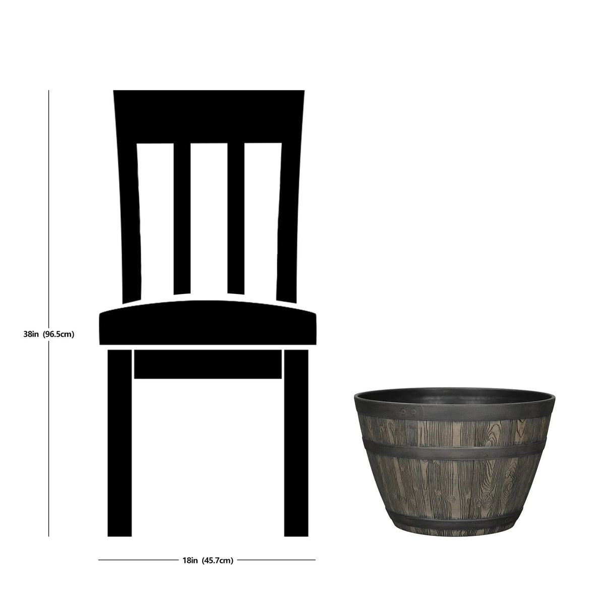 Better Homes & Gardens Whiskey Barrel Brown Resin Planter