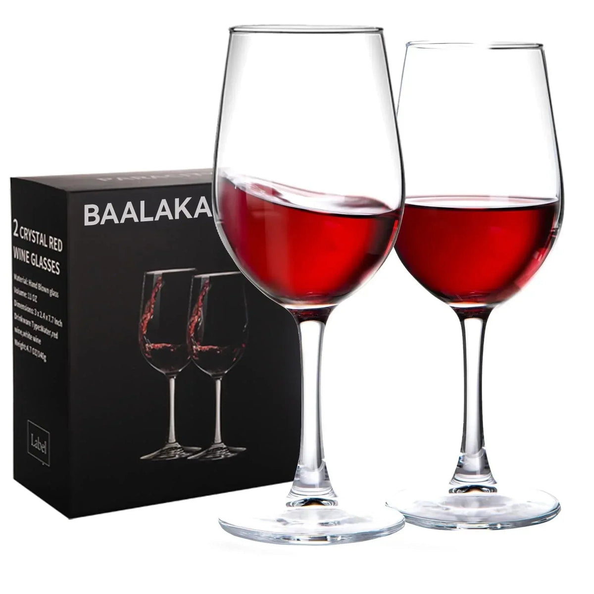 Baalaka Wine Glasses Set of 4, Hand Blown White and Red Wine Glasses, Burgundy Wine Glass, 16oz Red Wine Glasses for Women, Men, Wedding and Birthday
