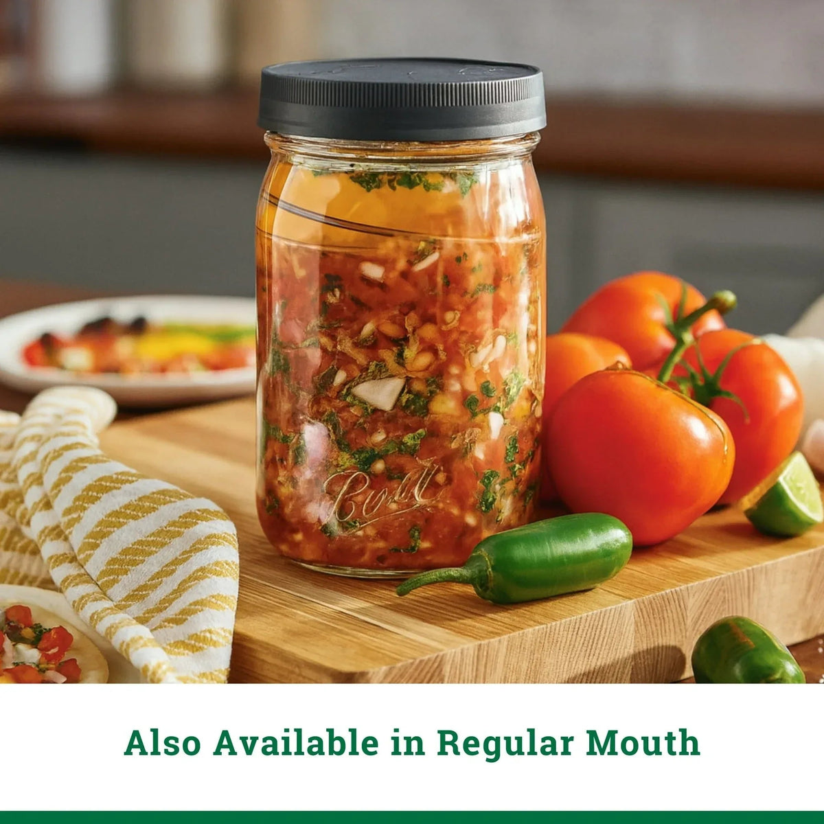 Ball 6-Pack Leakproof Plastic Mason Jar Lids - Wide Mouth, One-Piece Reusable Wide Mouth Canning Jar Lids for Meal Prep and Freezer Storage, Fits Ball Wide Mouth Mason Jars