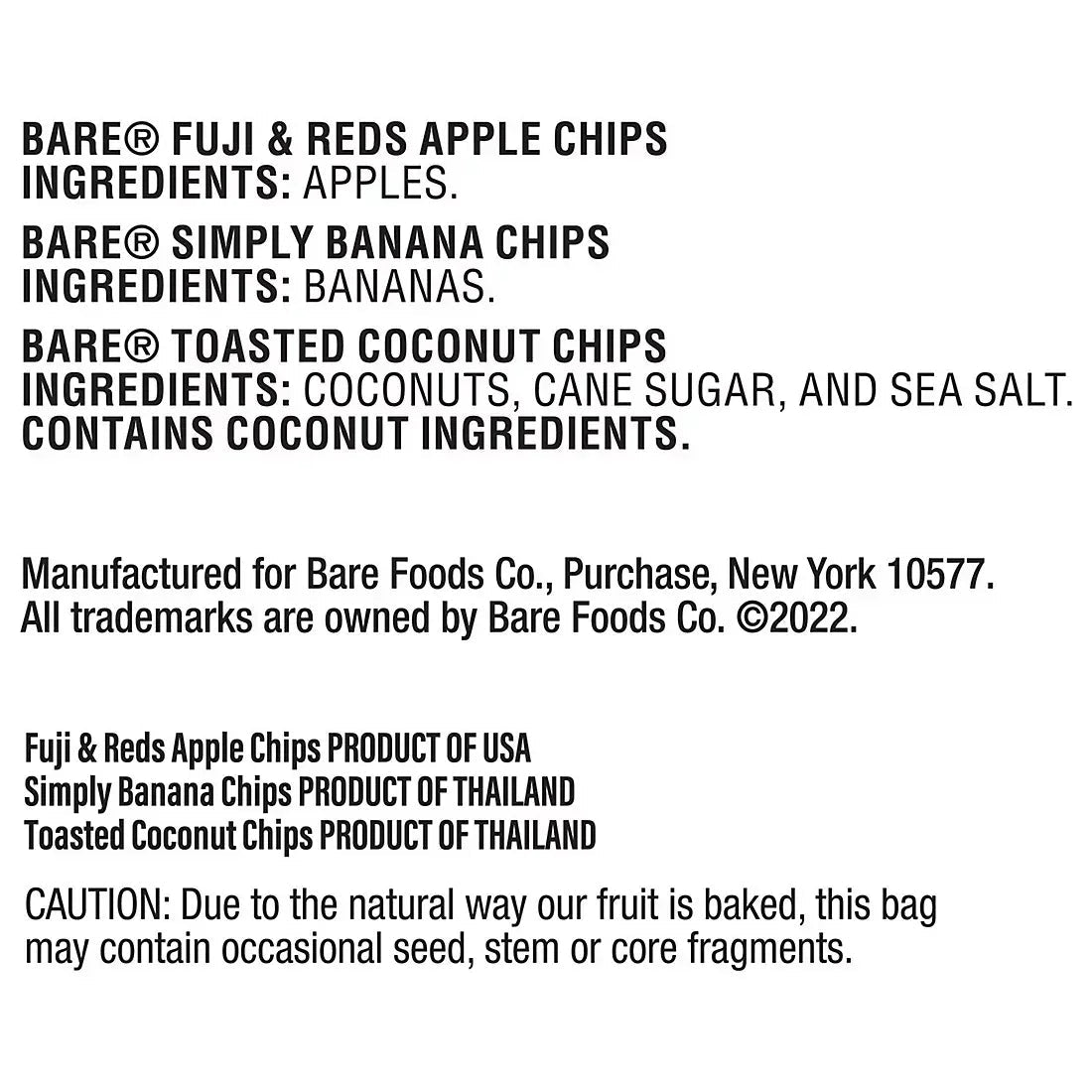 Bare Baked Crunchy Fruit Snacks Variety Pack, 18 pk./0.53 oz.