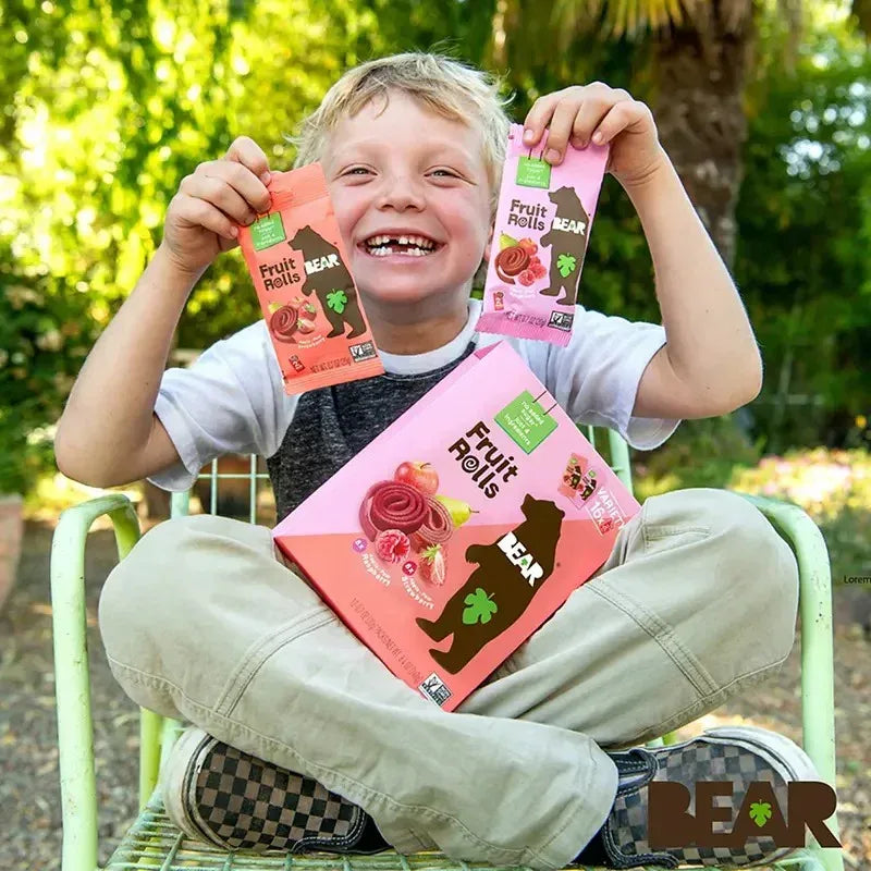 Bear Real Fruit Snack Rolls, Strawberry & Raspberry Variety Pack, 16 ct.
