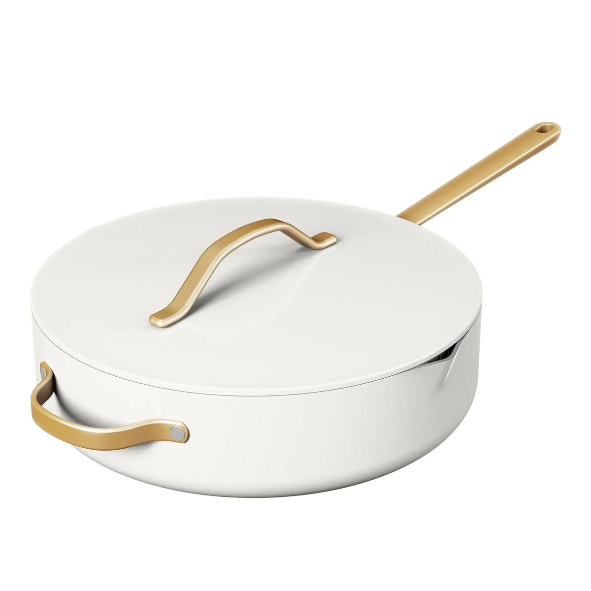 Beautiful 5.5 Quart Ceramic Non-Stick Sauté Pan with Strainer Lid, Black Sesame by Drew Barrymore