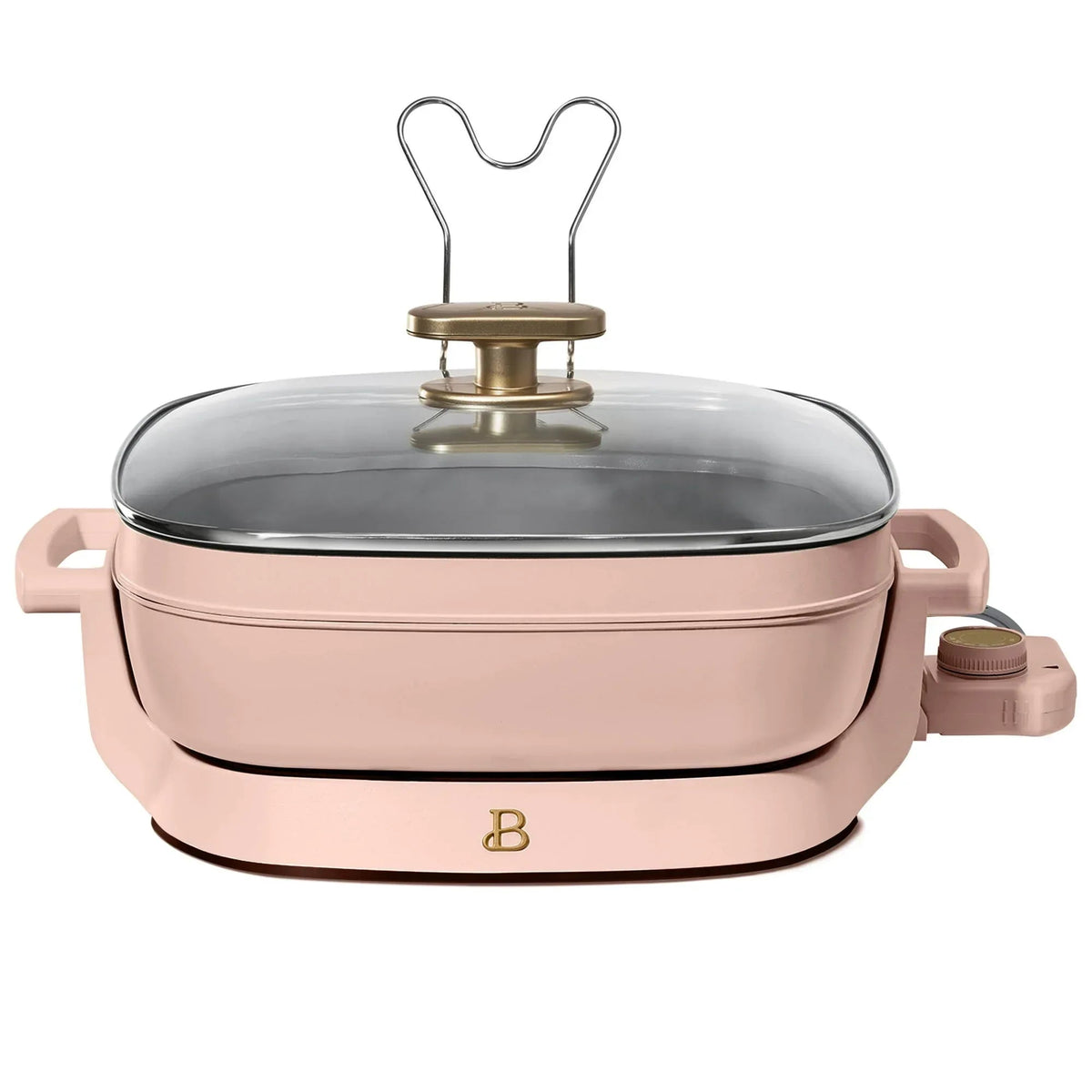 Beautiful 5 in 1 Electric Skillet - Expandable up to 7 Qt with Glass Lid, Black Sesame by Drew Barrymore