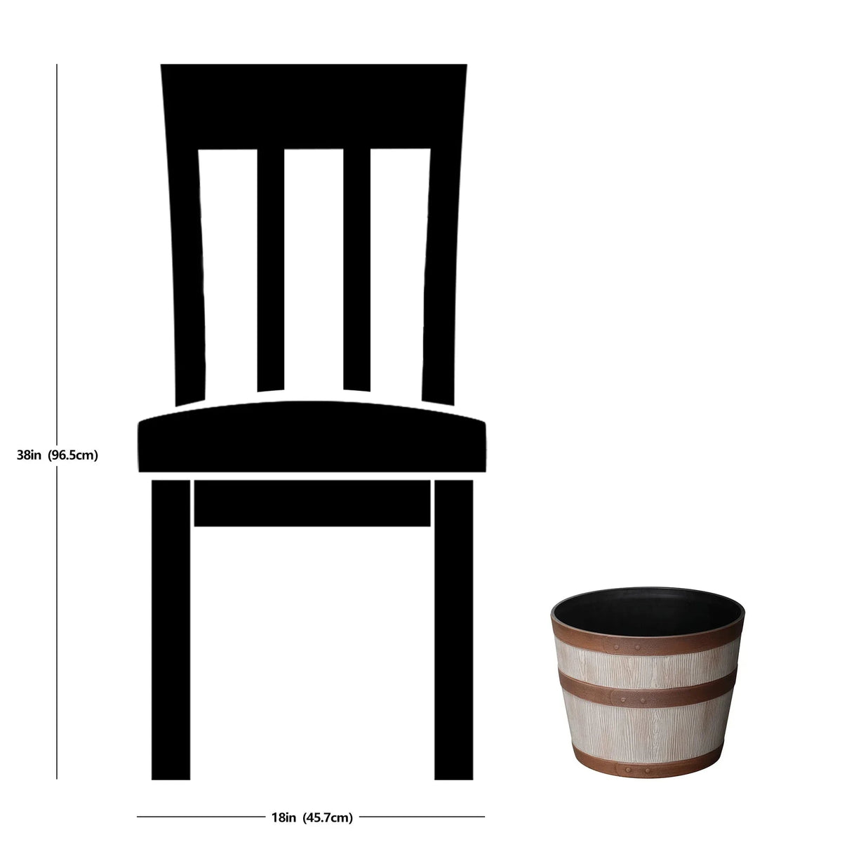 Better Homes & Gardens 12.9" x 12.9" x 10" Whiskey Barrel Light Brown 100% Recycled Resin Planter