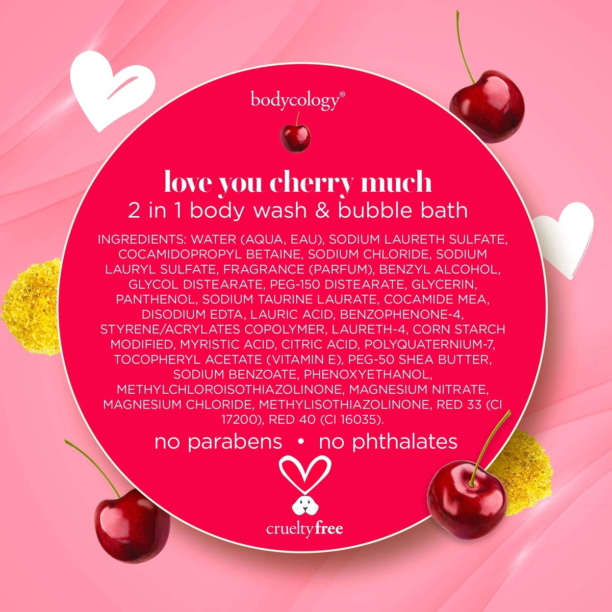Bodycology 2-in-1 Body Wash & Bubble Bath, Love You Cherry Much, 16 fl oz