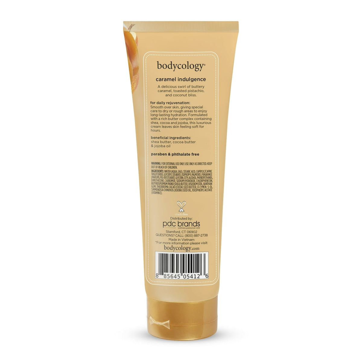 Bodycology Shea Butter Body Cream, Caramel Indulgence, 8 oz.(PACK 3)