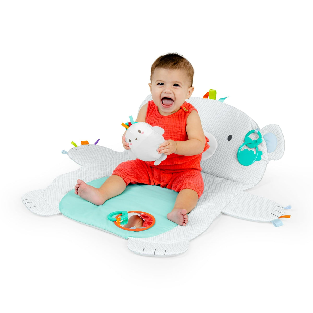 Bright Starts Tummy Time Prop & Play Baby Activity Mat for Infants, Polar Bear, Unisex