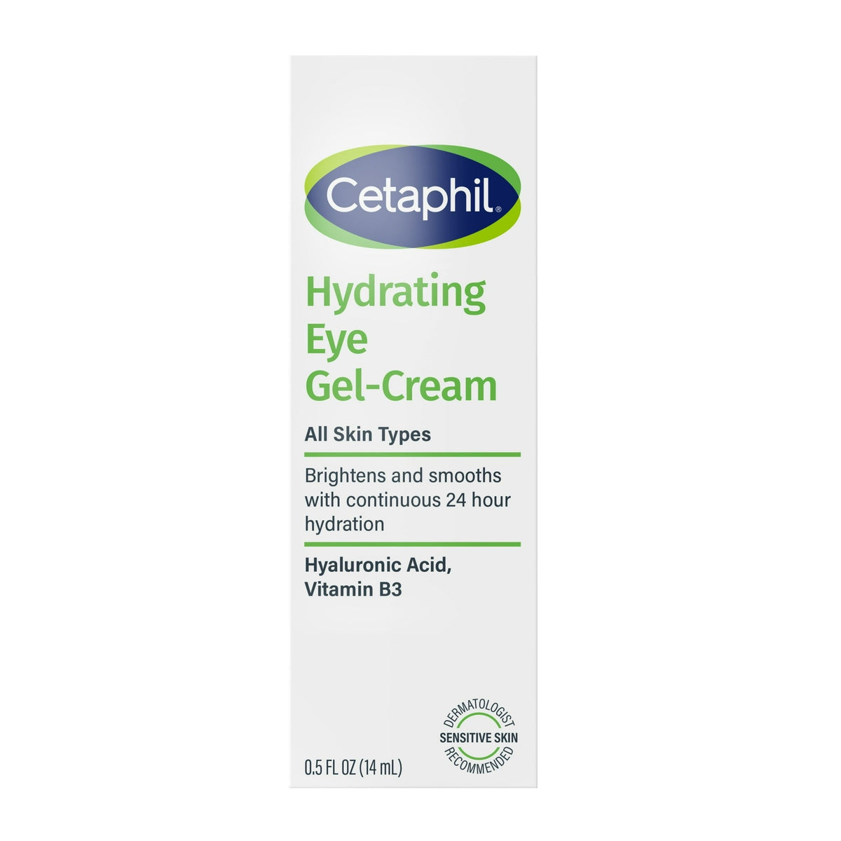 (3 PACK ) Cetaphil Daily Hydrating Eye Gel Cream for Sensitive Skin with Hyaluronic Acid, 0.5 fl oz