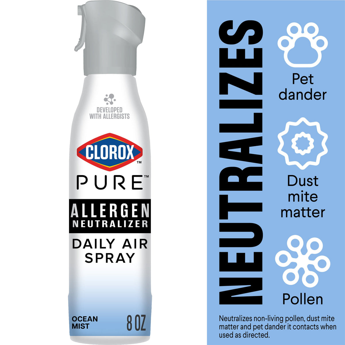 Clorox PURE Allergen Neutralizer Daily Air Spray, Clean Breeze, 8 oz Bottle