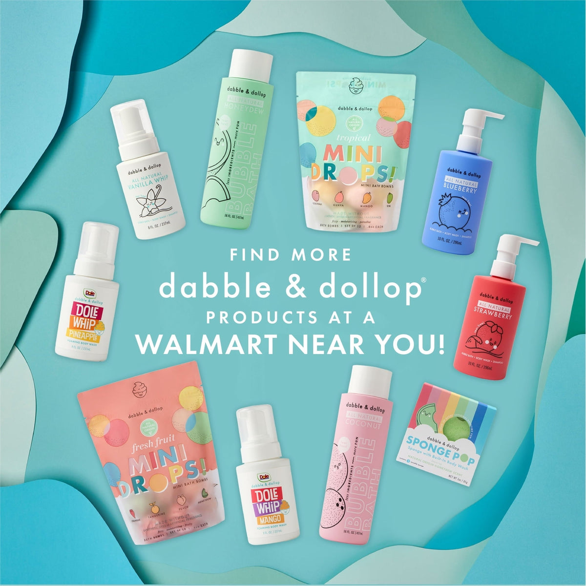 Dabble and Dollop Mini Bath Bombs -Tropical 12pc