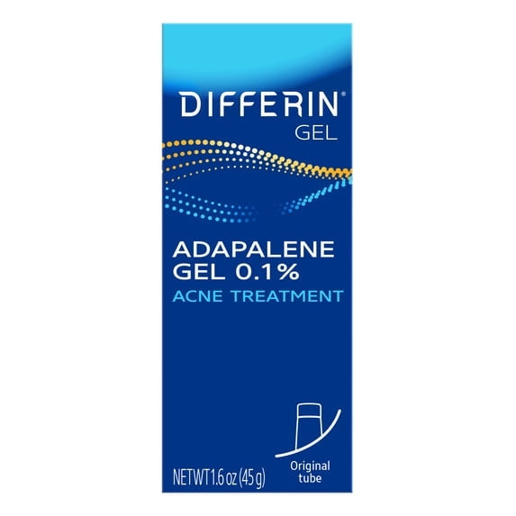 Differin Prescription-Strength Retinoid Acne Treatment Gel for Face with 0.1% Adapalene, Clears & Prevents Acne, Fragrance-Free, 15g Tube (PACK OF 2 )