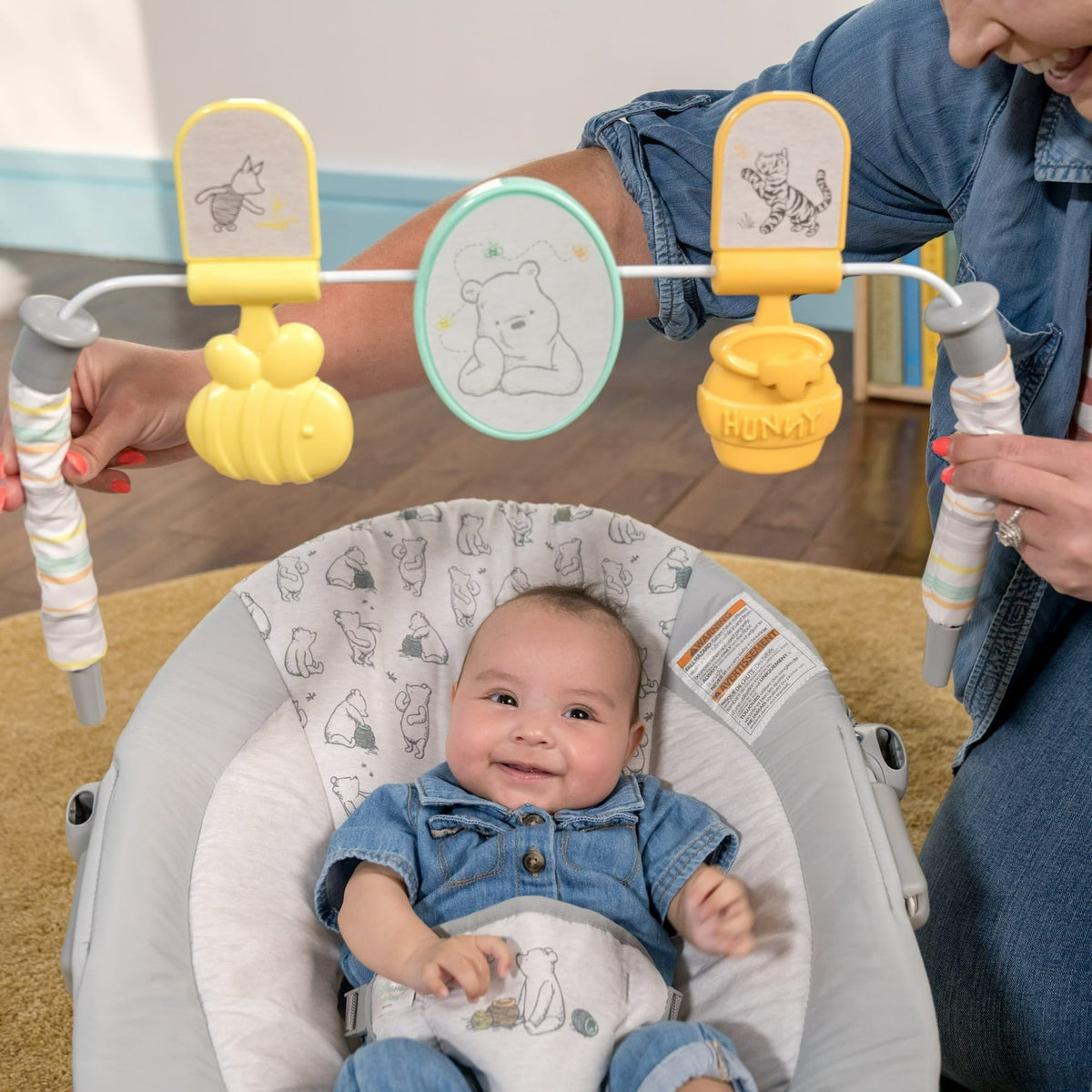 Disney Baby Winnie the Pooh Classic Pals Vibrating Bouncer by Bright Starts, Unisex, Newborn