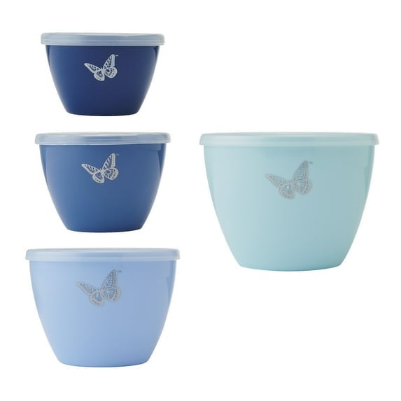 Dolly Parton Plastic Mixing Bowls with Air-Tight Lids, Set of 4, Blush