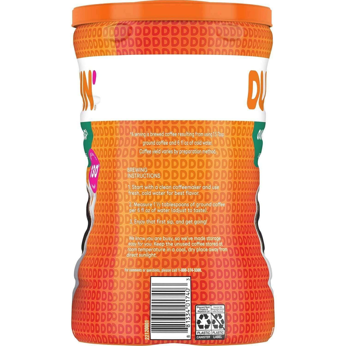 Dunkin' Decaffeinated Medium Roast Ground Coffee, 40 oz.
