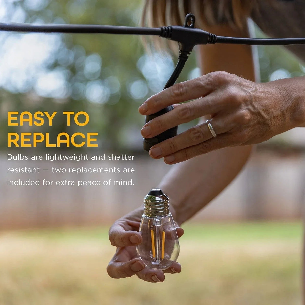 EcoScapes by Enbrighten 48' Outdoor LED Café String Lights, 24 Bulbs