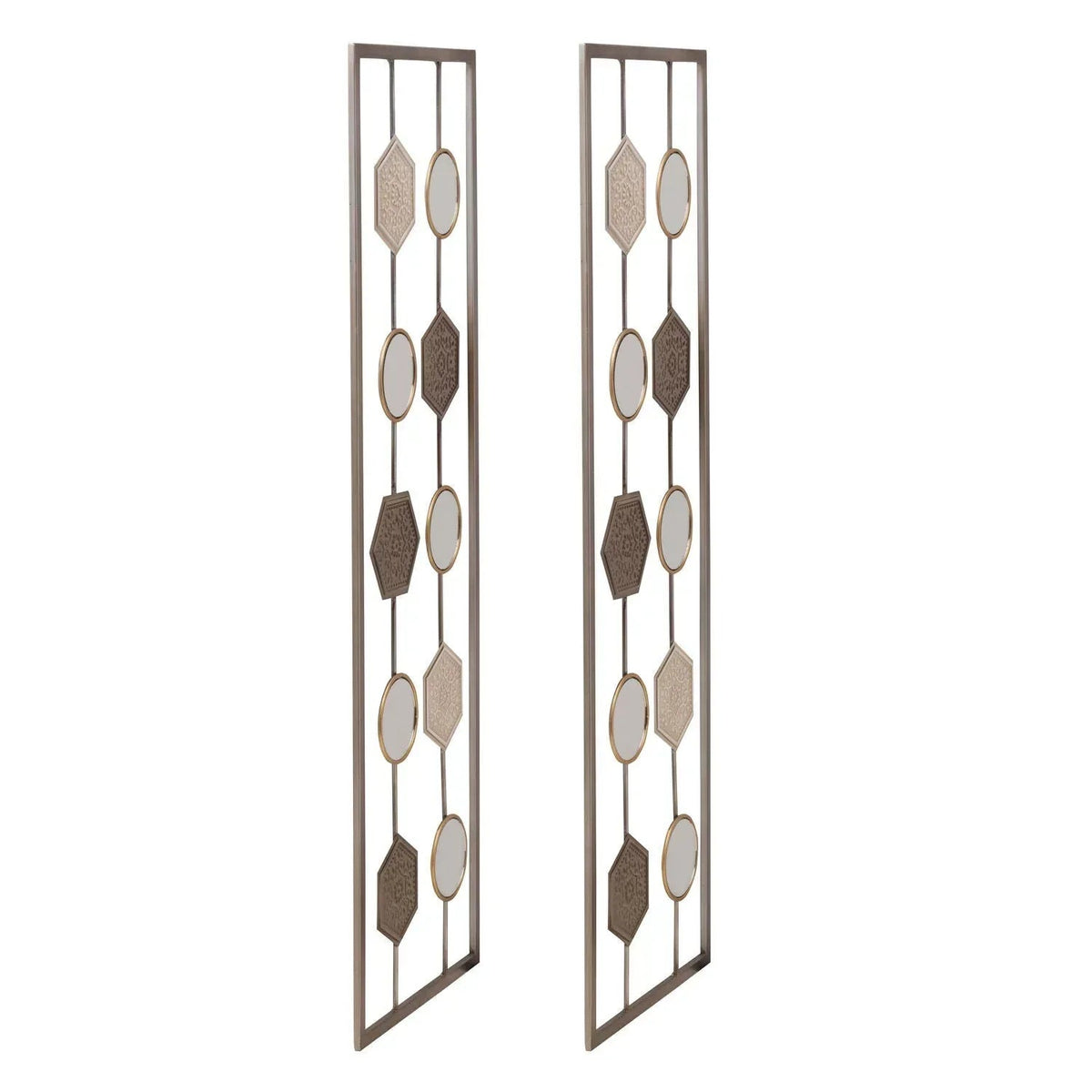 Elements Set of 2 Metal Geometric Wall Décor Panels