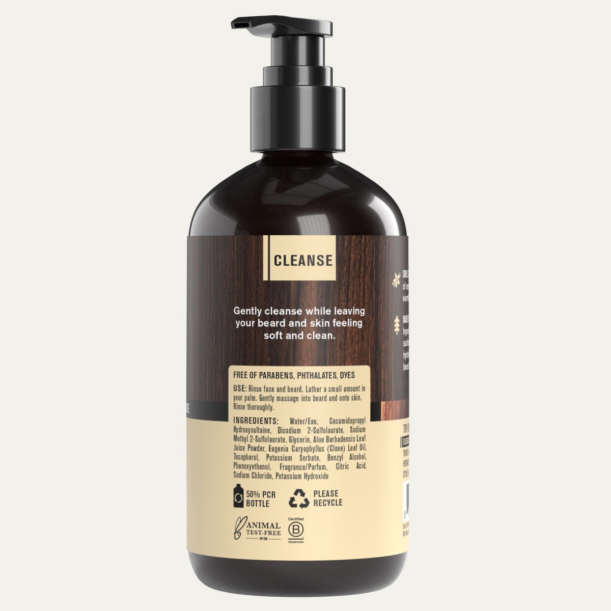 Every Man Jack Beard + Face Wash - Vanilla & Cedar Fragrance - Cleans & Softens Your Beard and Skin - Naturally Derived w/ Aloe and Glycerin- 6.7 fl oz