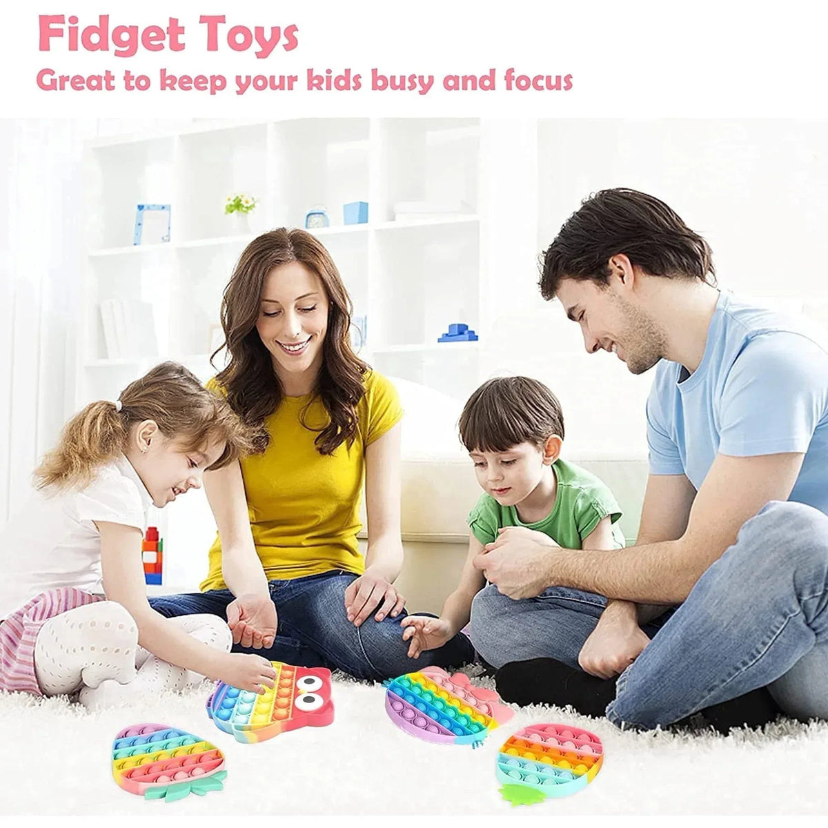 Fidget Toys Pack Poppers Pop It Its Popit Toy Popits fidgets Popping Set, Autism Sensory Travel Toys Autistic Toddlers 1-3 Kids Gift Girls Treasure Box Mini Poppet Figit Package Figetget ADHD (Pack of 50)