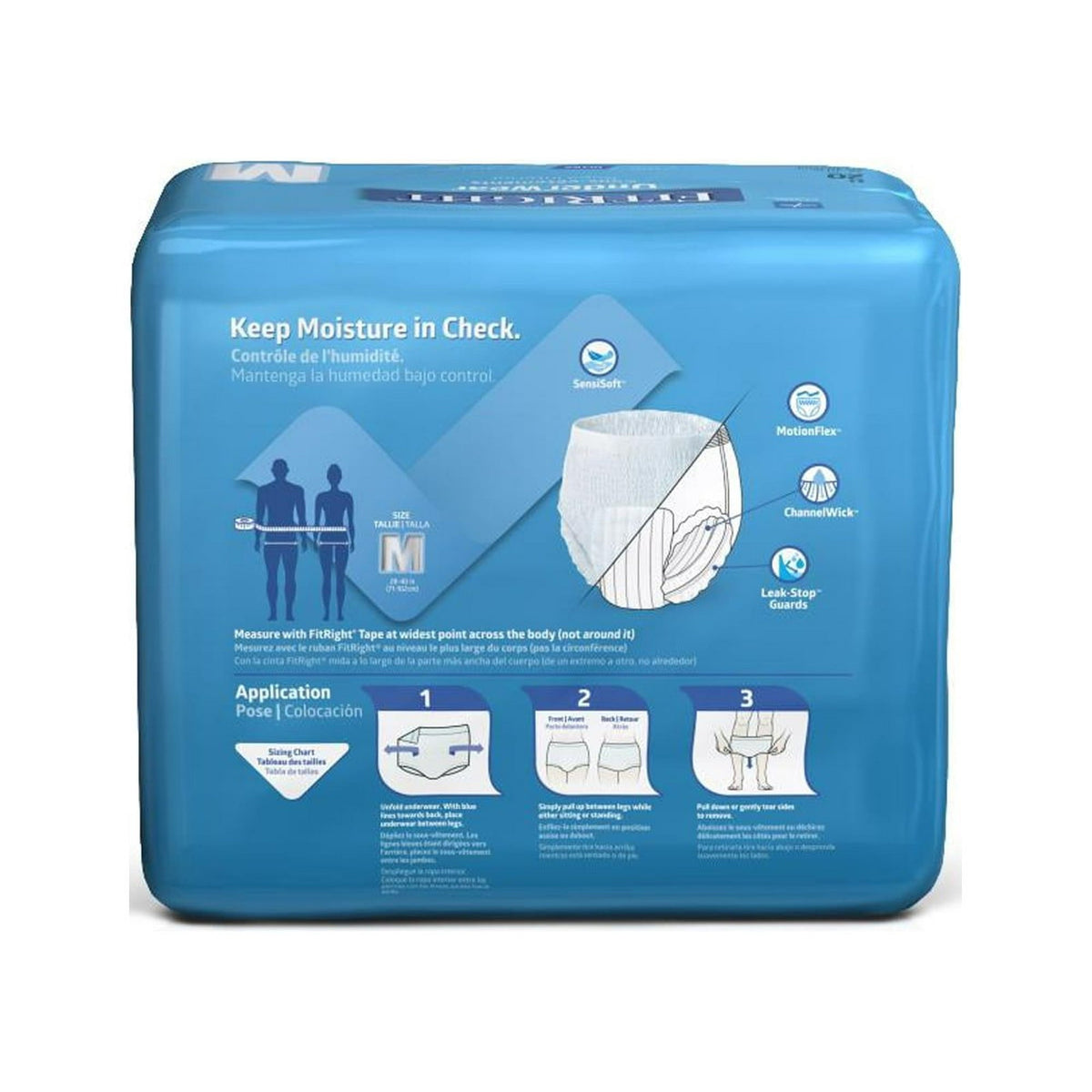 FitRight Incontinence Underwear for Men and Women, Adult Diapers, Ultra Absorbent, Medium, 28in to 40in, 20 Count