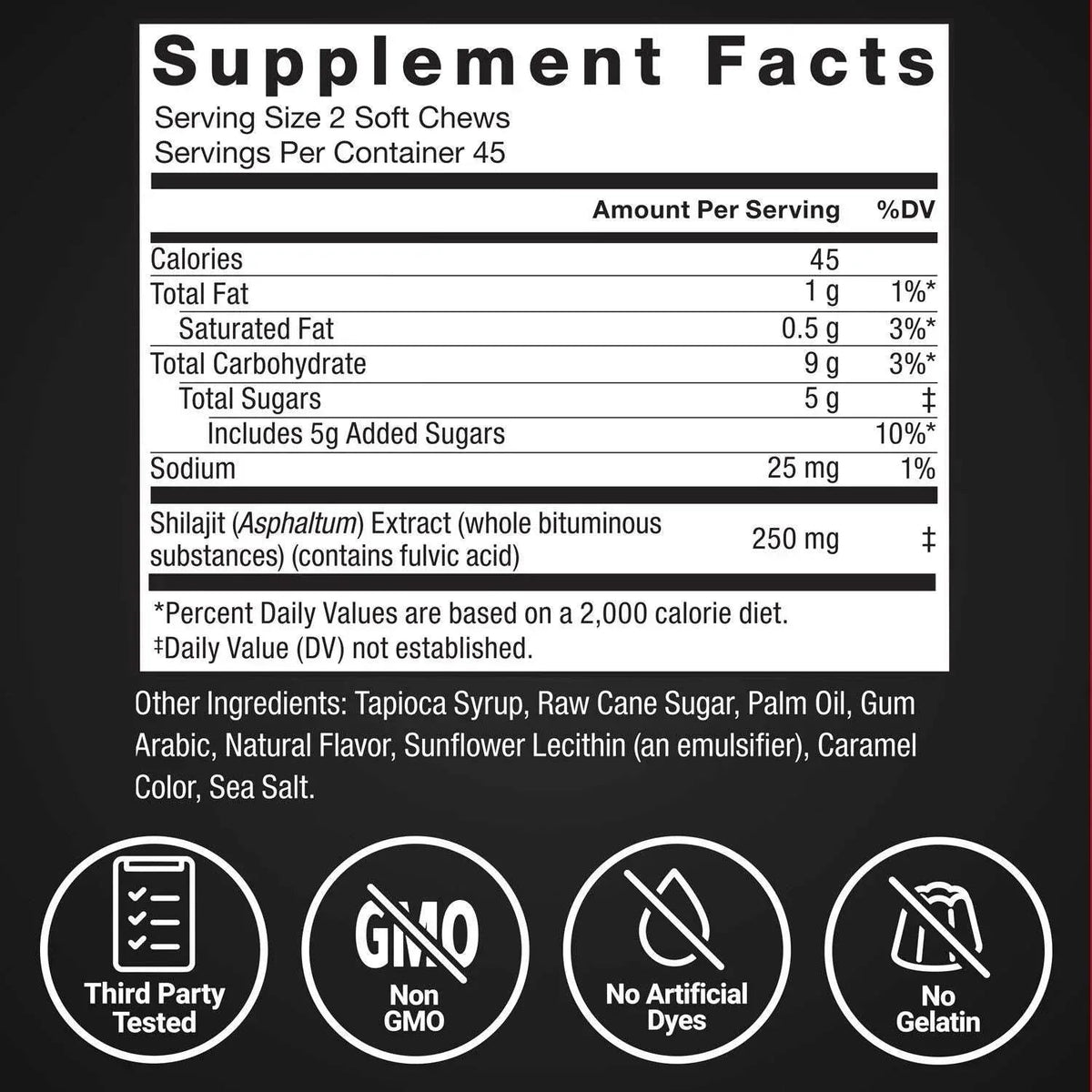 Force Factor Supreme Shilajit Soft Chews, 90 ct.