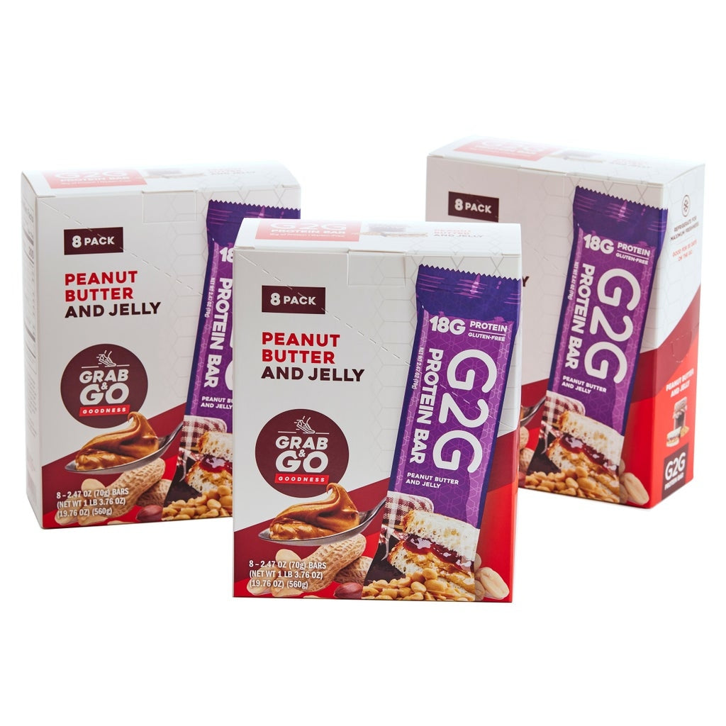 G2G 3-pack Peanut Butter & Jelly Protein Bars, 24-count