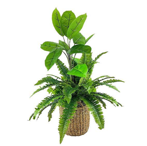 LCG Florals Mixed Greenery Garden in Basket, 4-Ft.