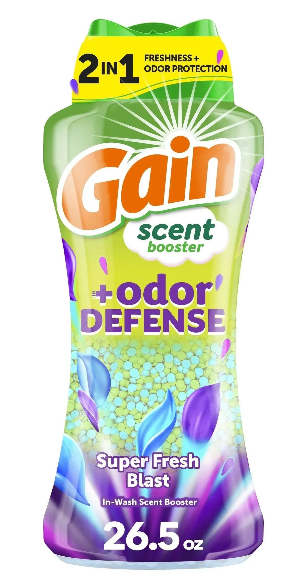 Gain Odor Defense 2-in-1 In-Wash Laundry Scent Booster Beads, Super Fresh Blast Scent, 4.8 oz