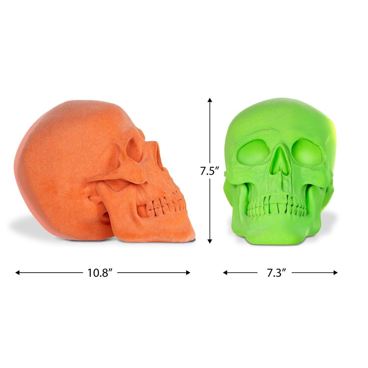 Gerson International 7.5" Flocked Skulls, Set of 2