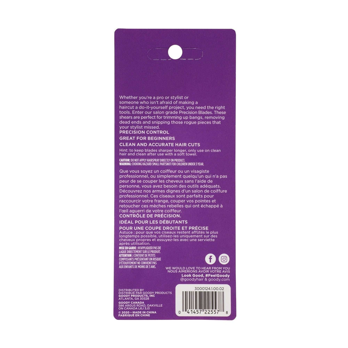 Goody Stainless Steel Scissors, Hair Trimming Scissors, 6.5 Inches Silver 1 Ct