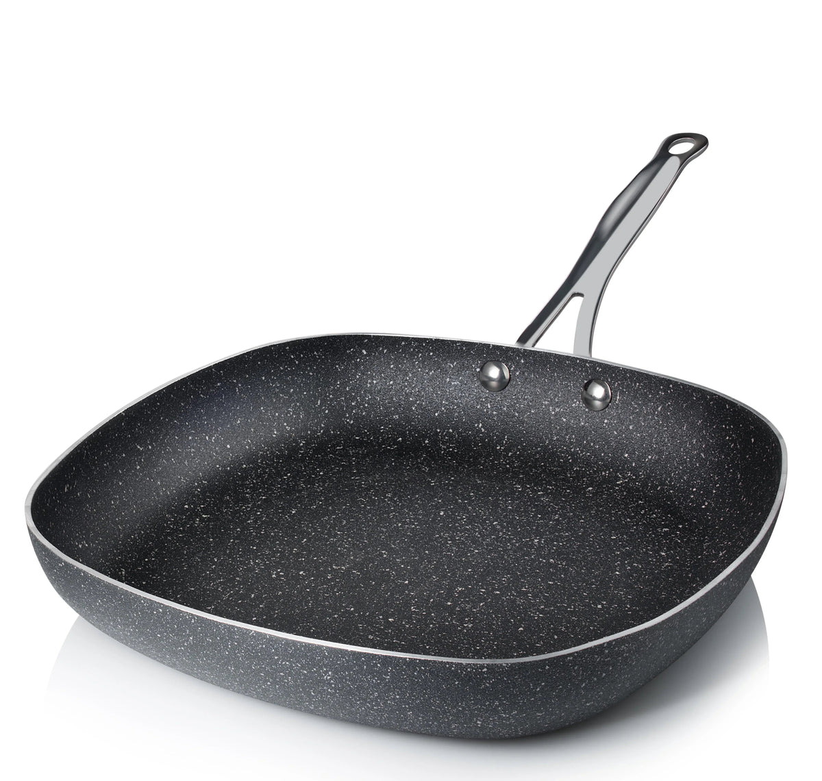 Granitestone 11" Shallow Square Frying Pan Nonstick Skillet, Scratchproof Diamond Infused Coating, No-warp Mineral-enforced Cookware Dishwasher Oven Safe Kitchenware - As Seen On TV