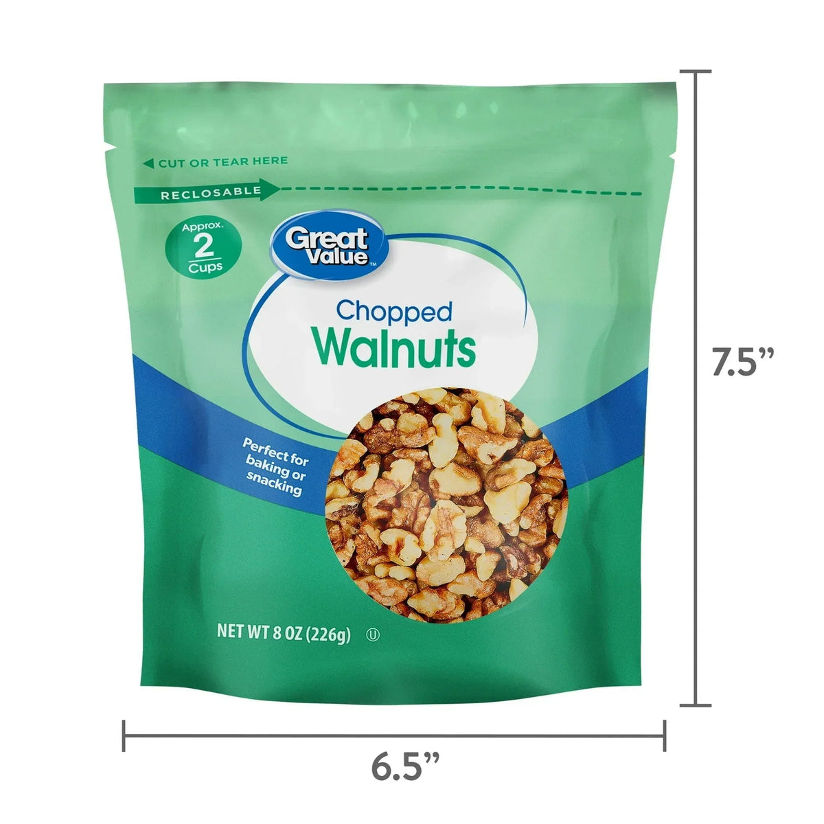 Great Value Chopped Walnuts, 8 oz