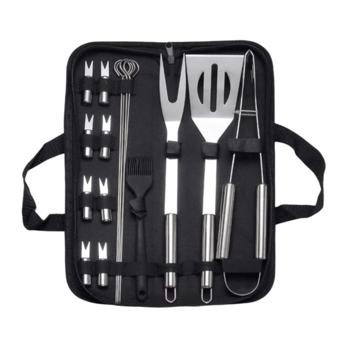 Juego de utensilios para barbacoa de palisandro de alta resistencia – Kit de accesorios para parrilla de acero inoxidable extragrueso de 15 piezas